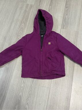 Carhartt Hooded Kids Jacket in Plum Size 7/8 Small